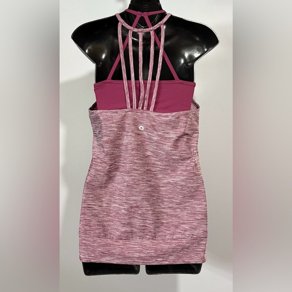 HYBA, Tank Top With Built-in Bra, Small, Burgundy, White 🏃‍♀️‍➡️ - Picture 5 of 10
